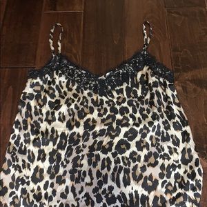 Nordstrom Leopard Lace Trim Blouse